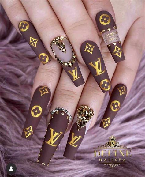 brown louis vuitton nails|louis vuitton press on nails.